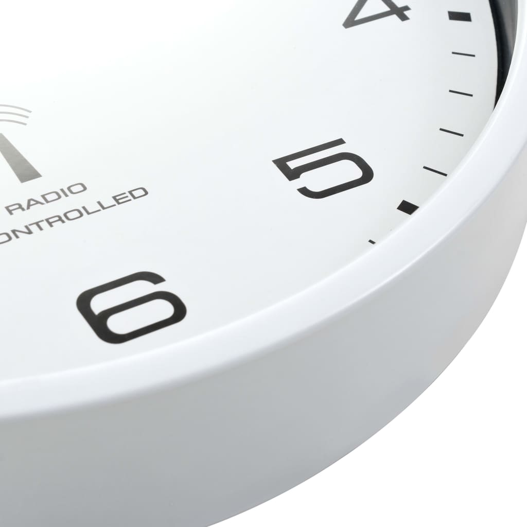 Orologio a Parete Radiocontrollato Movimento Quarzo 31cm Bianco