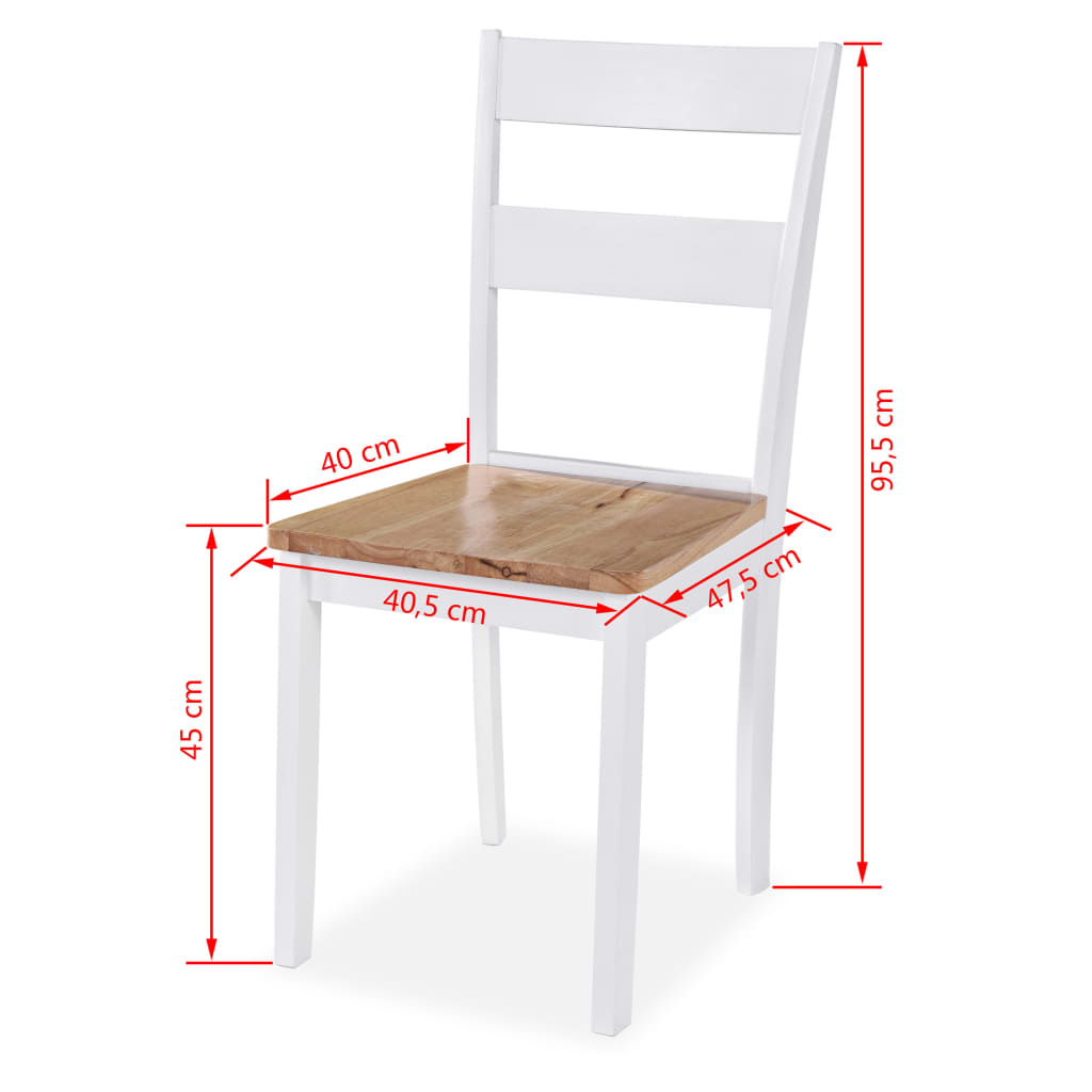 Set da Pranzo 3 pz in MDF e Legno di Hevea Bianco