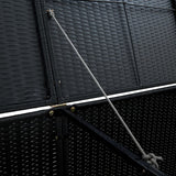 Copribidone Doppio per Spazzatura Polyrattan Nero 148x80x111 cm