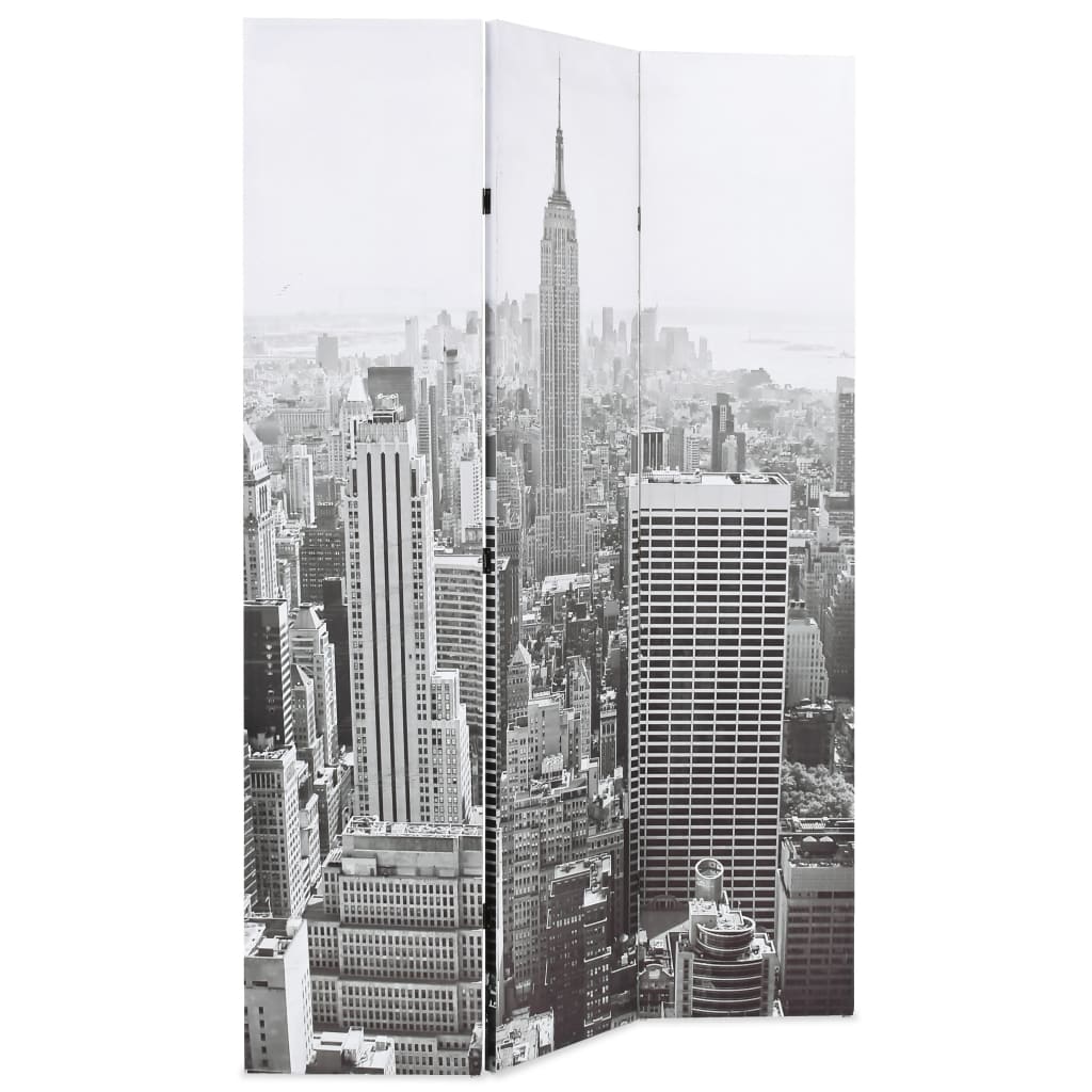 Paravento Pieghevole 120x170 cm Stampa New York Bianco e Nero