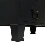 Armadio in Metallo in Stile Industriale 67x35x107 cm Nero