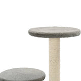 Albero per Gatti con Pali Tiragraffi in Sisal 60 cm Grigio