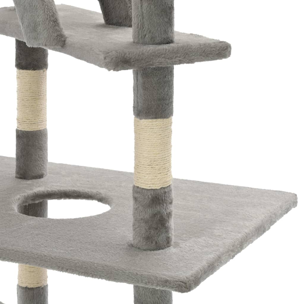 Albero per Gatti con Tiragraffi in Sisal 230-260 cm Grigio