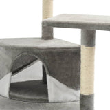 Albero per Gatti e Tiragraffi in Sisal 203 cm Grigio e Bianco