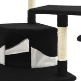 Albero per Gatti e Tiragraffi in Sisal 203 cm Nero e Bianco