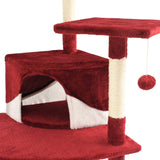 Albero per Gatti e Tiragraffi in Sisal 203 cm Rosso e Bianco