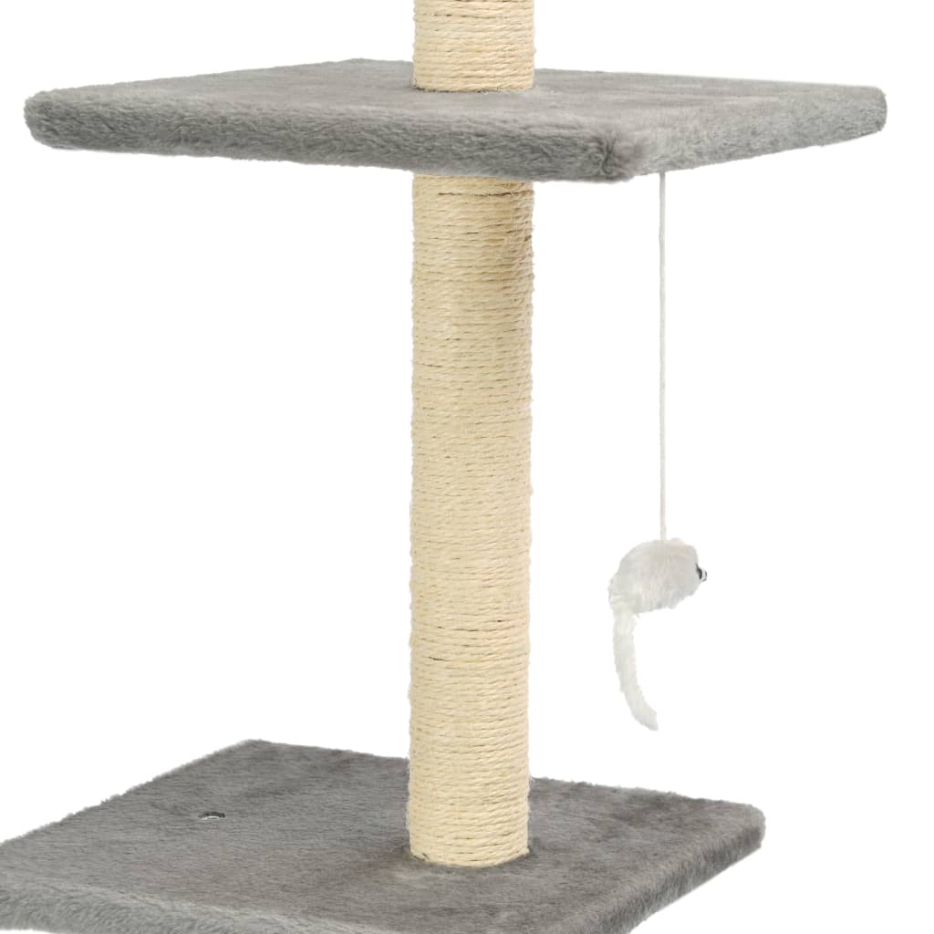 Albero per Gatti con Tiragraffi in Sisal 203 cm Grigio