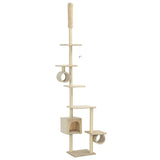 Albero per Gatti con Pali Tiragraffi in Sisal 260 cm Beige