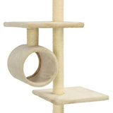 Albero per Gatti con Pali Tiragraffi in Sisal 260 cm Beige