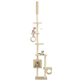 Albero per Gatti con Pali Tiragraffi in Sisal 260 cm Beige