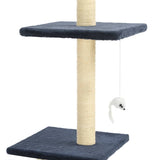 Albero per Gatti con Pali Tiragraffi in Sisal 260 cm Blu Scuro