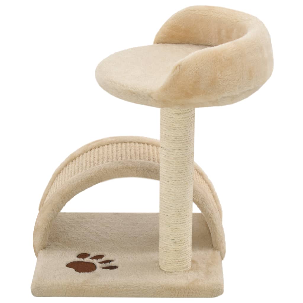 Albero per Gatti con Tiragraffi in Sisal 40 cm Beige e Marrone