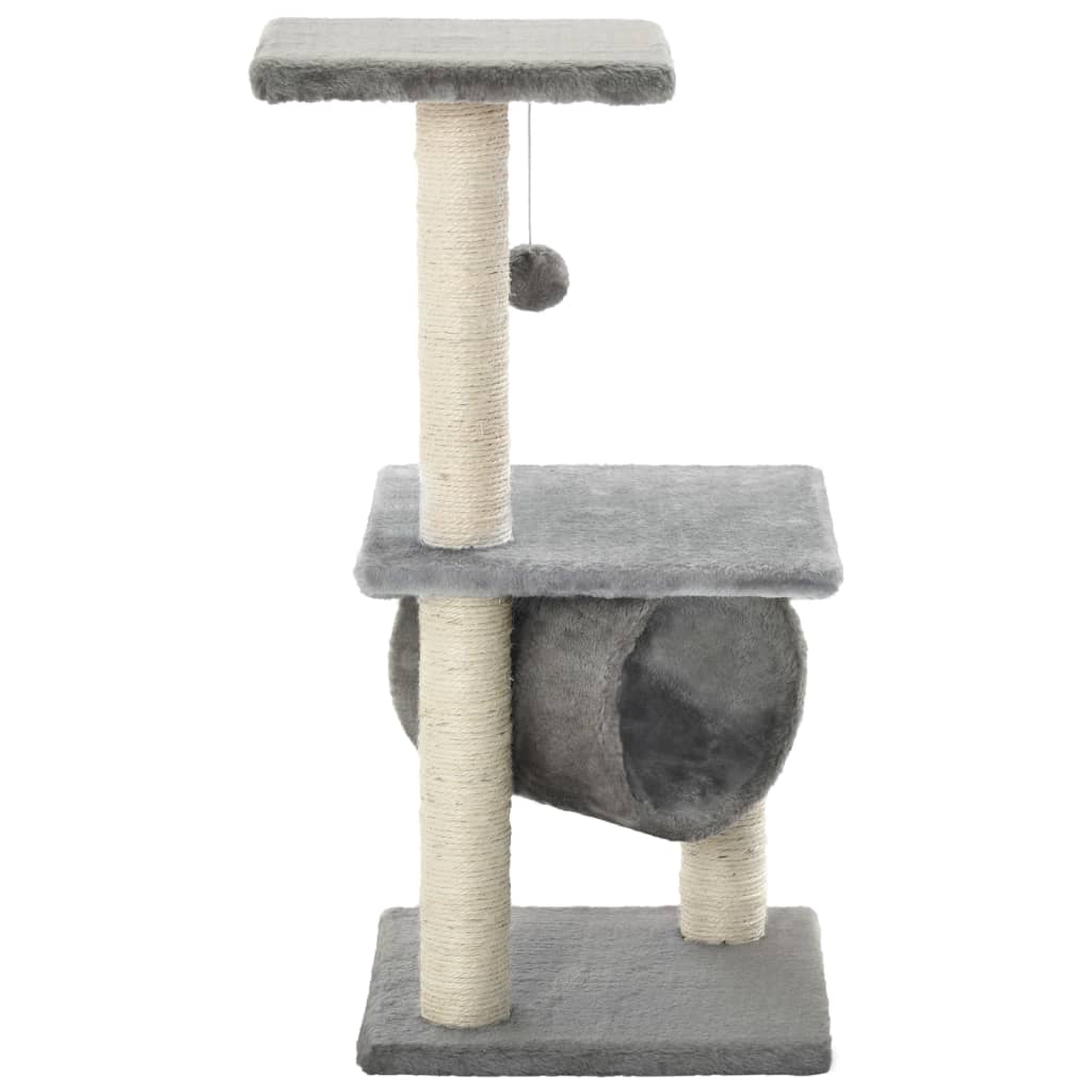 Albero per Gatti con Tiragraffi in Sisal 65 cm Grigio