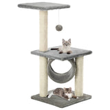 Albero per Gatti con Tiragraffi in Sisal 65 cm Grigio