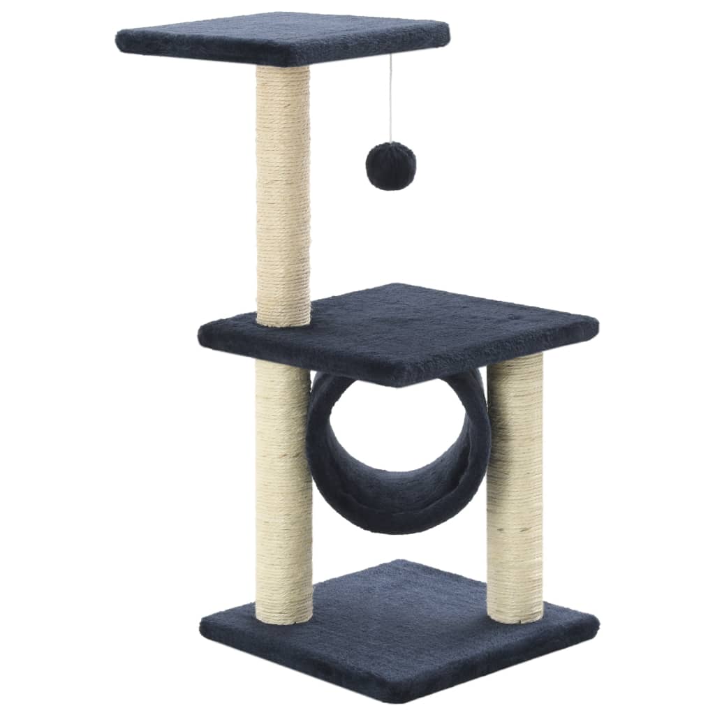 Albero per Gatti con Tiragraffi in Sisal 65 cm Blu Scuro