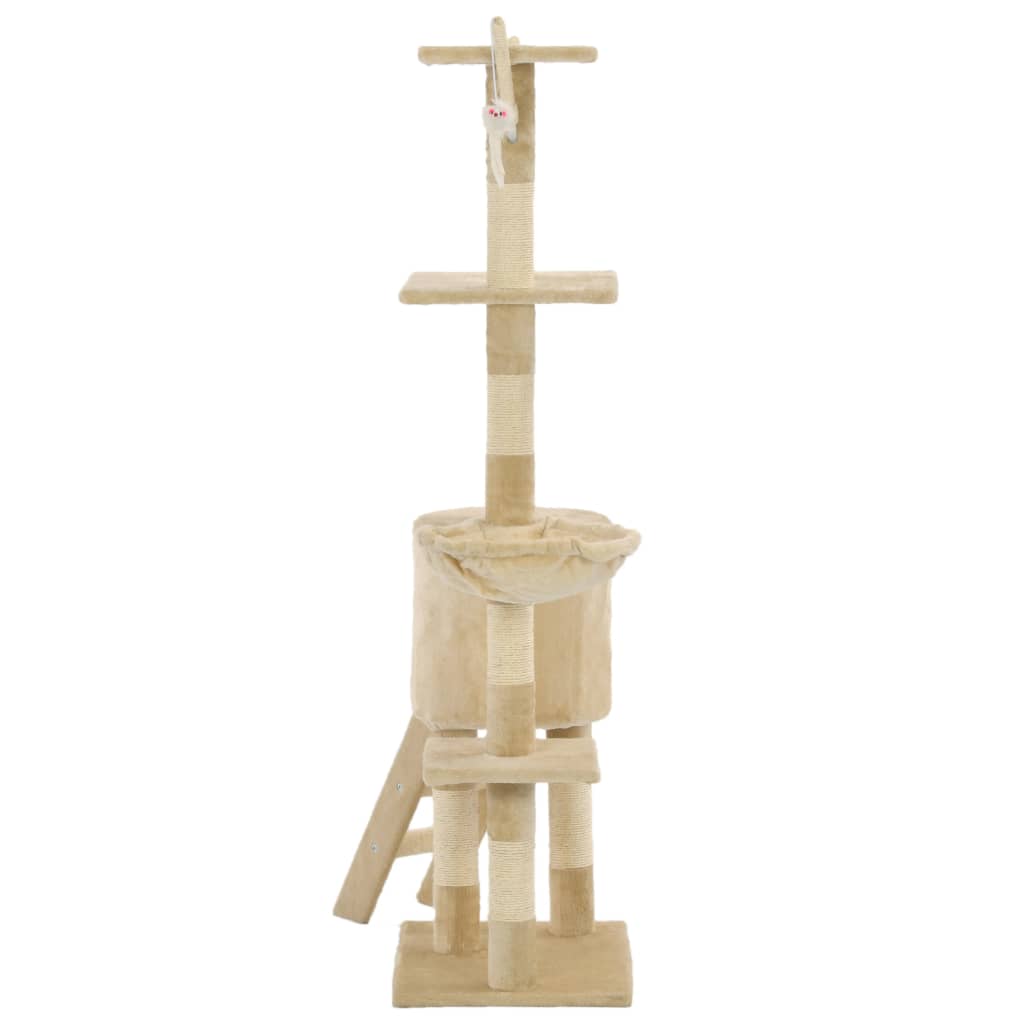 Albero per Gatti con Tiragraffi in Sisal 138 cm Beige