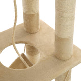 Albero per Gatti con Tiragraffi Sisal 140 cm Beige