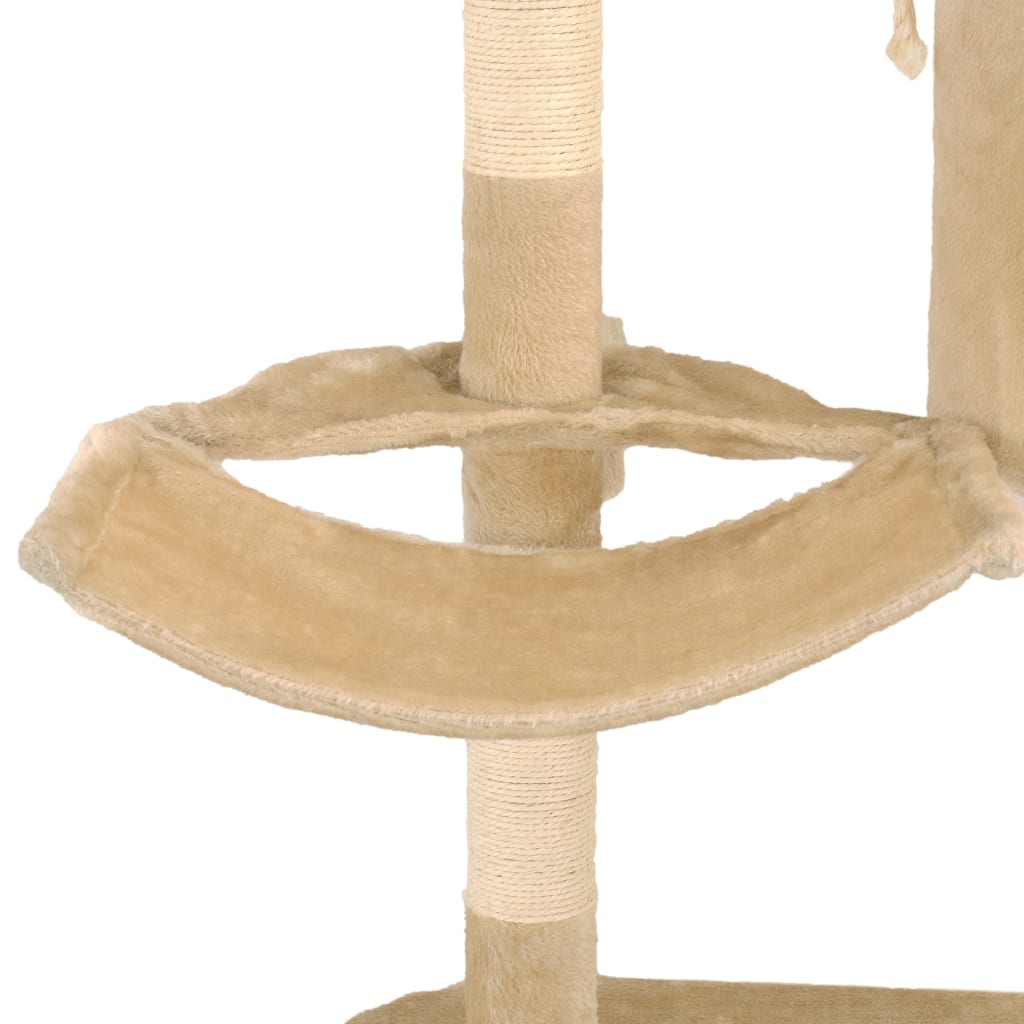 Albero per Gatti con Tiragraffi in Sisal da Parete 194 cm Beige