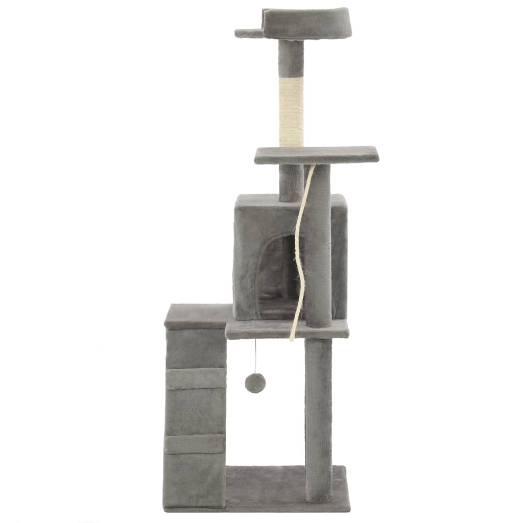 Albero per Gatti con Tiragraffi in Sisal 120 cm Grigio