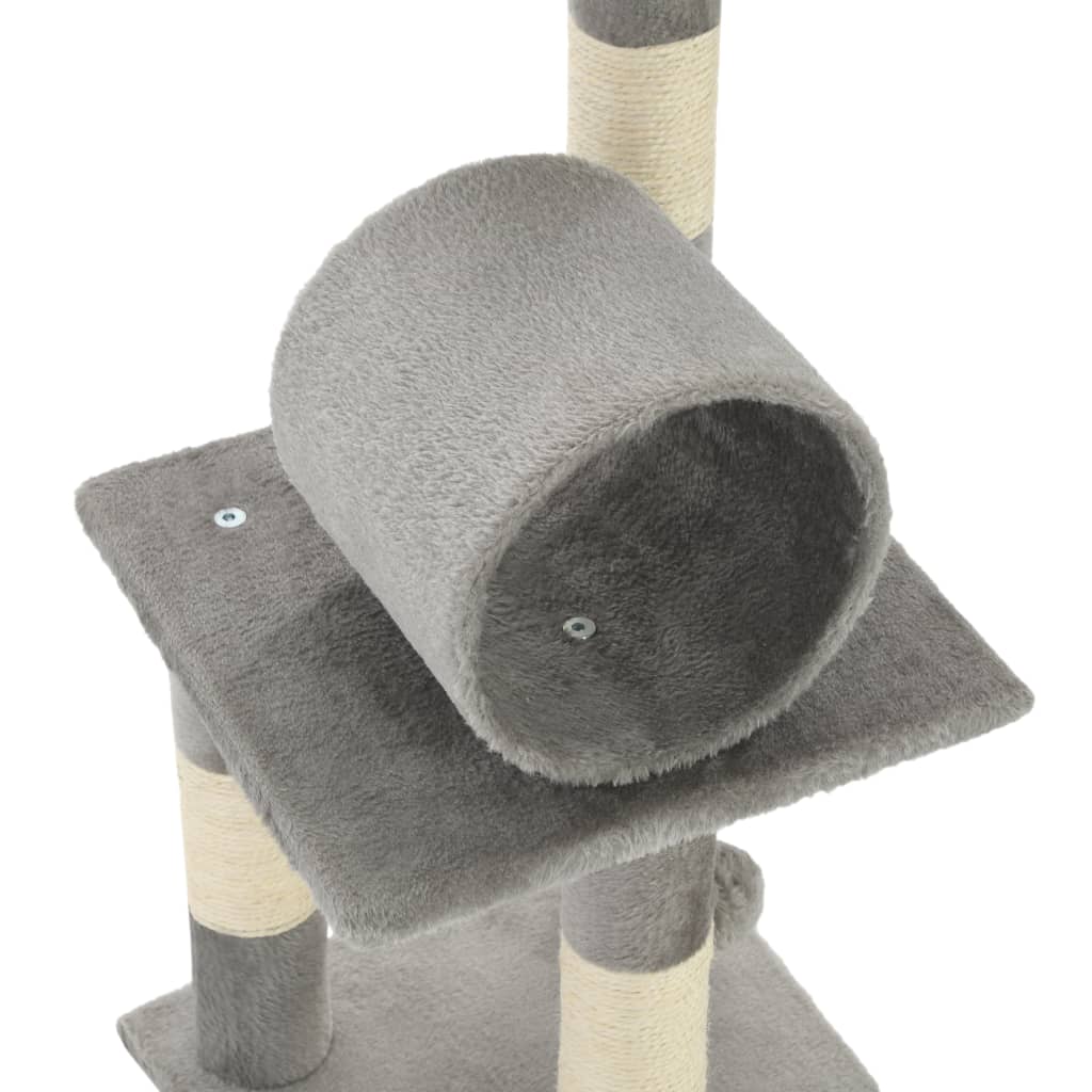 Albero per Gatti con Tiragraffi in Sisal 65 cm Grigio