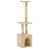 Albero per Gatti con Tiragraffi in Sisal 109 cm Beige