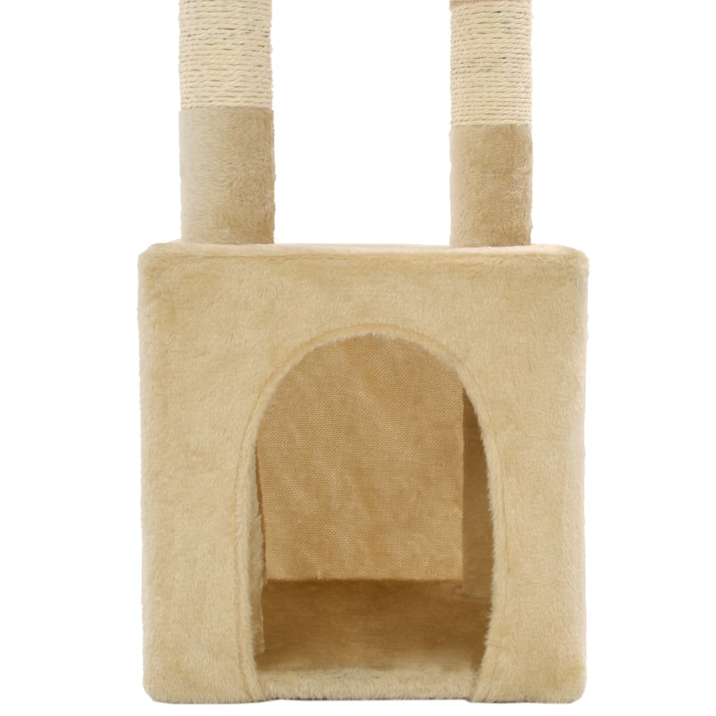 Albero per Gatti con Tiragraffi in Sisal 109 cm Beige