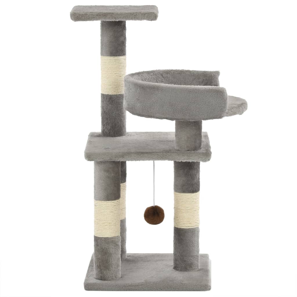 Albero per Gatti con Tiragraffi in Sisal 65 cm Grigio