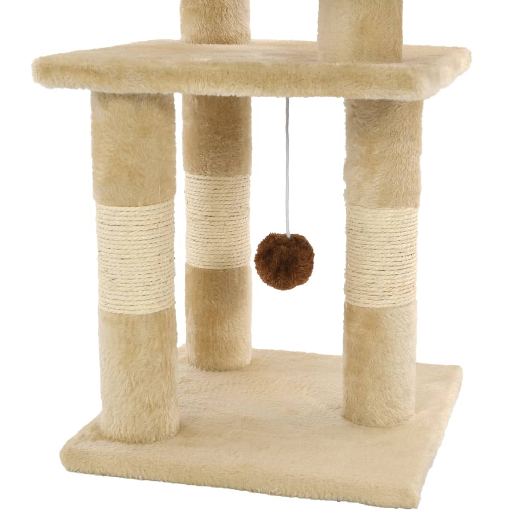 Albero per Gatti con Tiragraffi in Sisal 65 cm Beige