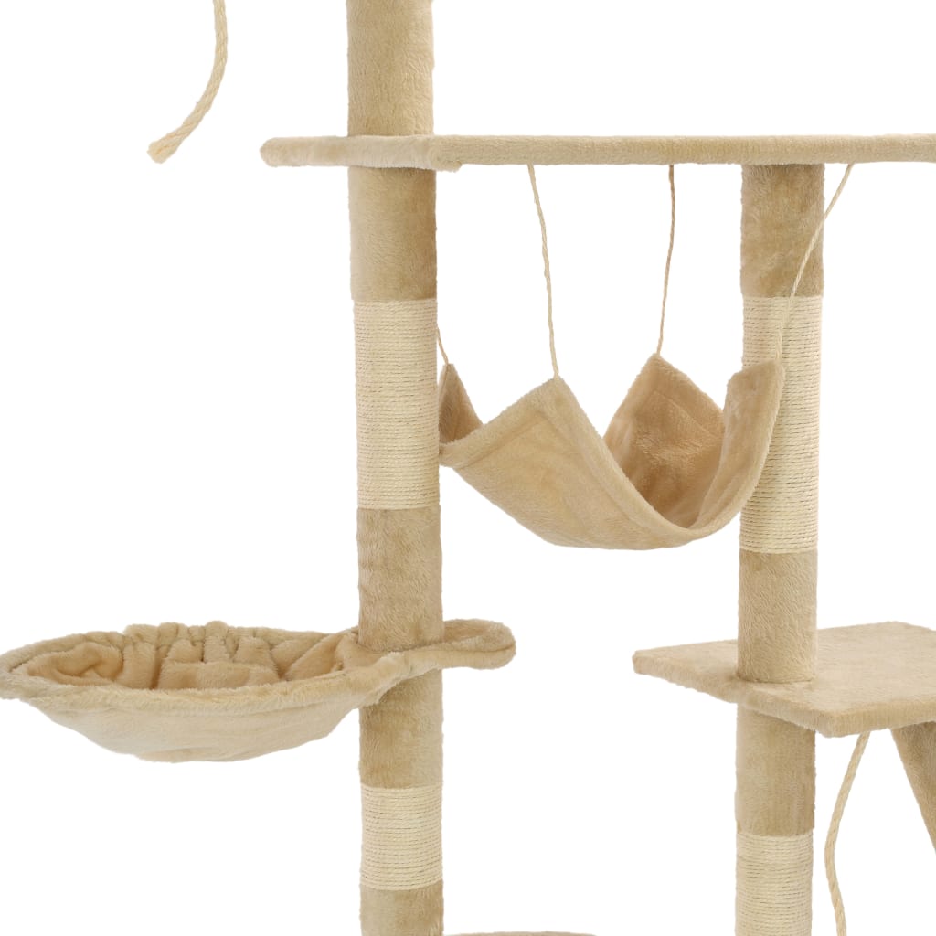 Albero per Gatti con Tiragraffi in Sisal 230-250 cm Beige