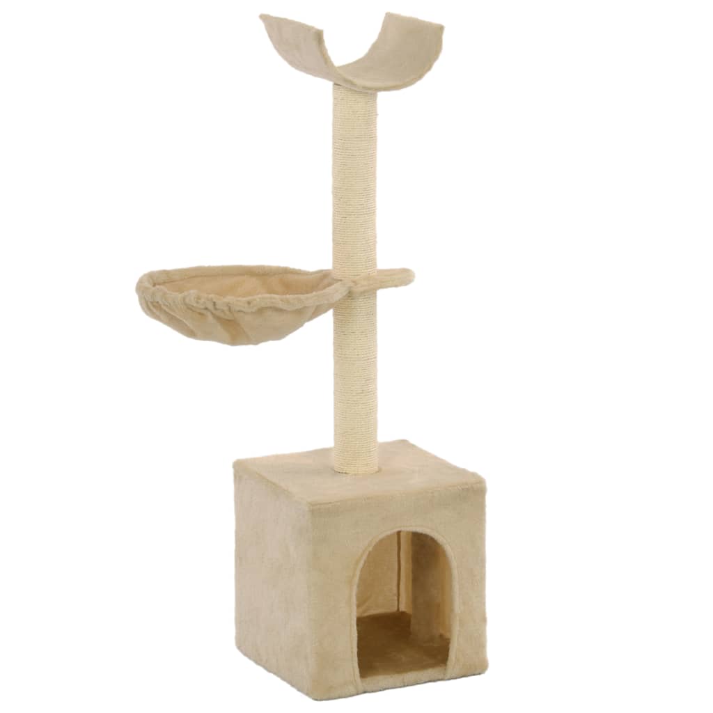 Albero per Gatti con Tiragraffi in Sisal 105 cm Beige