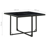 Set da Pranzo da Giardino 5 pz con Cuscini in Polyrattan Nero