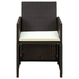 Set Divani da Giardino 4 pz con Cuscini in Polyrattan Marrone