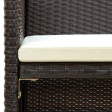 Set Divani da Giardino 4 pz con Cuscini in Polyrattan Marrone