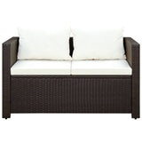 Set da Bistrot 3 pz con Cuscini in Polyrattan Marone