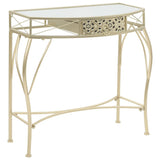 Tavolino Laterale in Stile Francese in Metallo 82x39x76 cm Oro