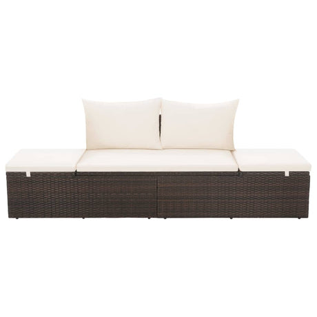 Lettino da Giardino Marrone 195x60 cm in Polyrattan