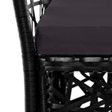 Set da Pranzo da Giardino 9 pz in Polyrattan Nero