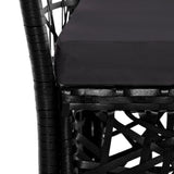 Set da Pranzo da Giardino 5 pz in Polyrattan Nero