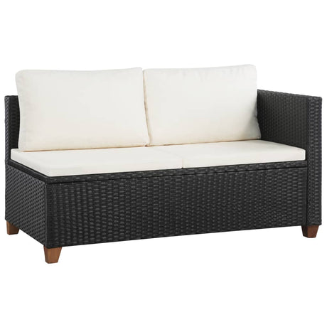 Set Divani da Giardino 4 pz con Cuscini in Polyrattan Nero