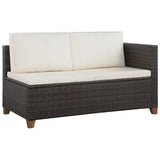 Set Divani da Giardino 4 pz con Cuscini in Polyrattan Marrone