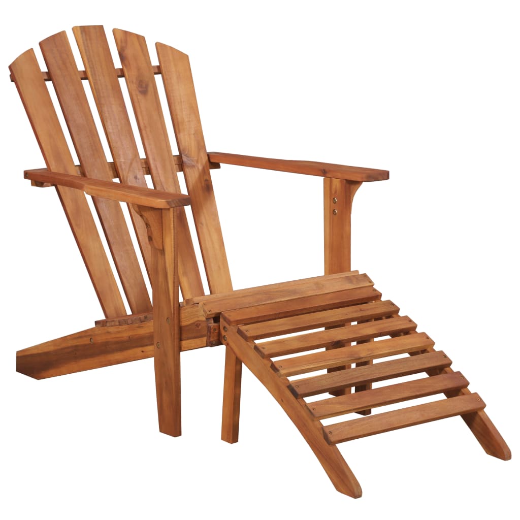 Sedia da Giardino Adirondack con Poggiapiedi Massello di Acacia