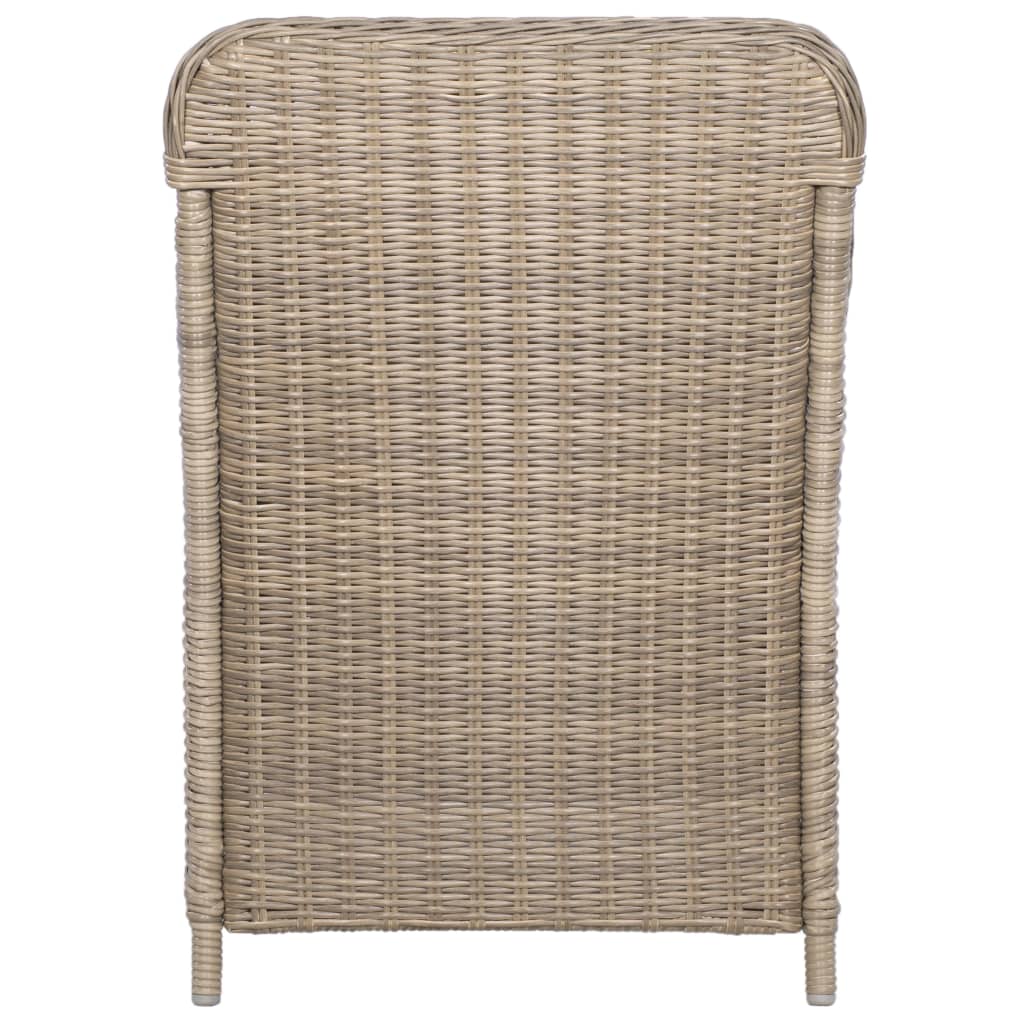 Sedie da Esterno con Cuscini 2 pz in Polyrattan Marrone