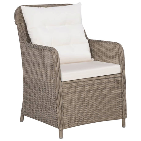 Sedie da Esterno con Cuscini 2 pz in Polyrattan Marrone