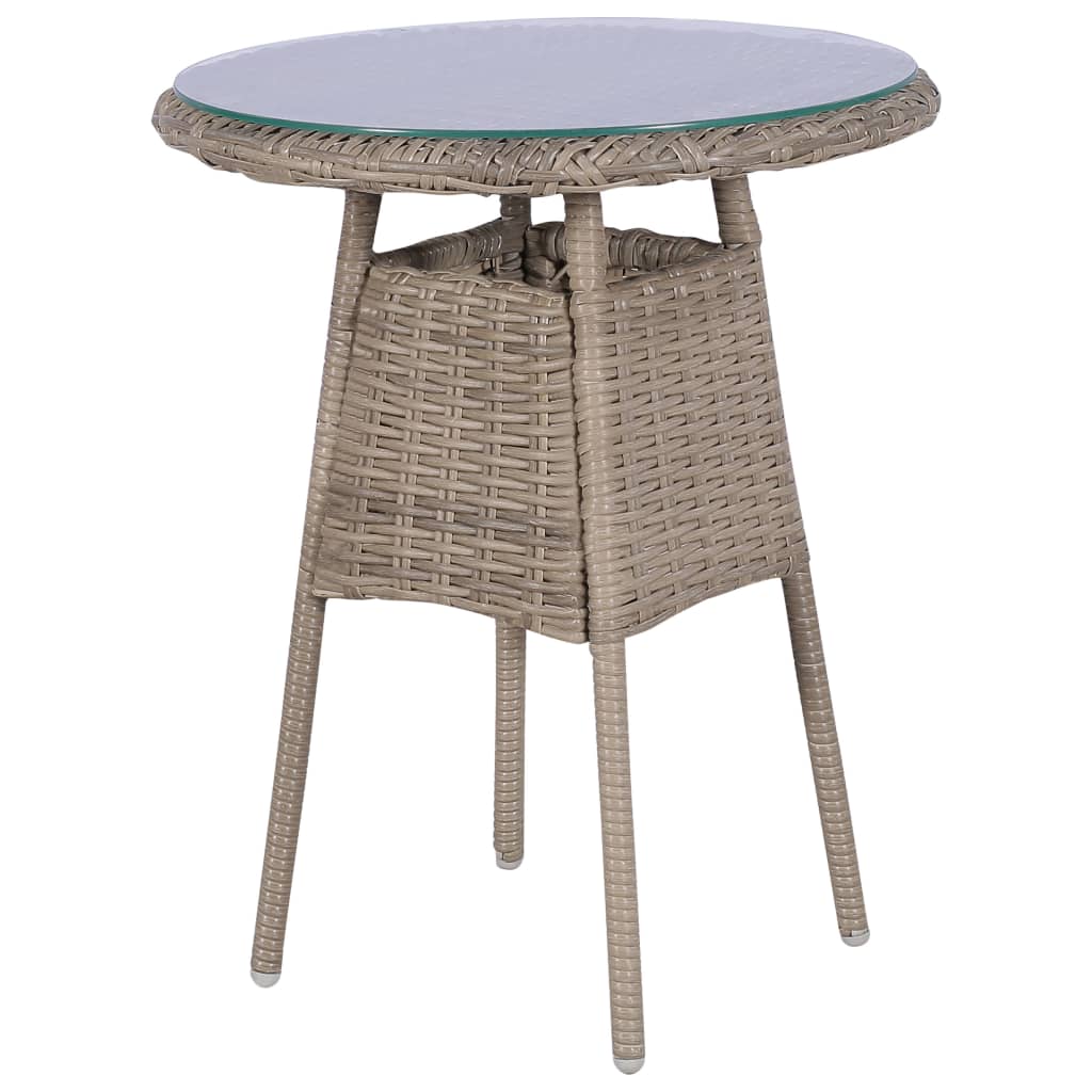 Set da Bistro 3 pz con Cuscini in Polyrattan Marrone