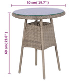 Set da Bistro 3 pz con Cuscini in Polyrattan Marrone