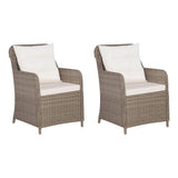 Set da Bistro 3 pz con Cuscini in Polyrattan Marrone