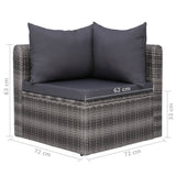 Set Divani da Giardino 8 pz con Cuscini in Polyrattan Grigio