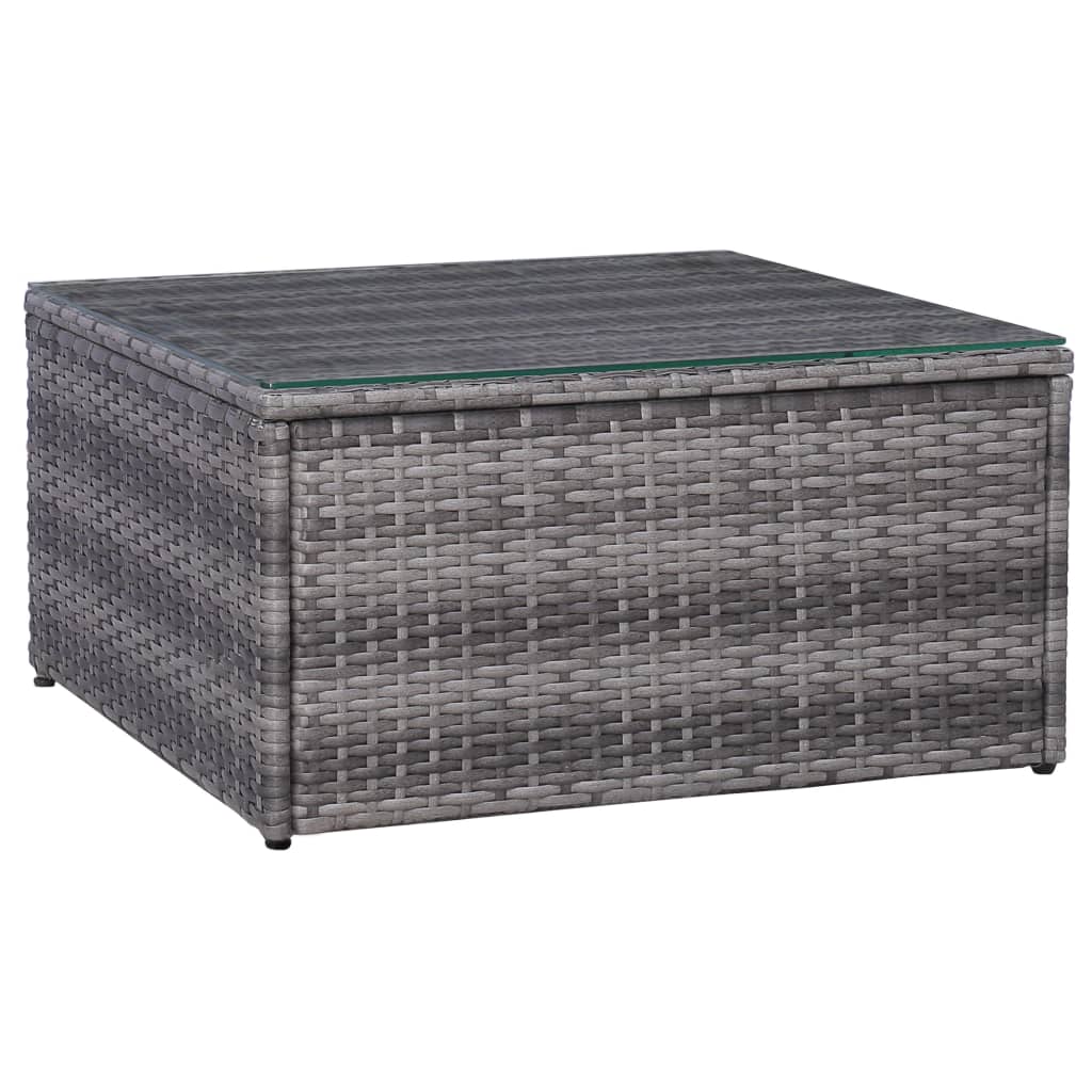 Set Divani da Giardino 5 pz con Cuscini in Polyrattan Grigio