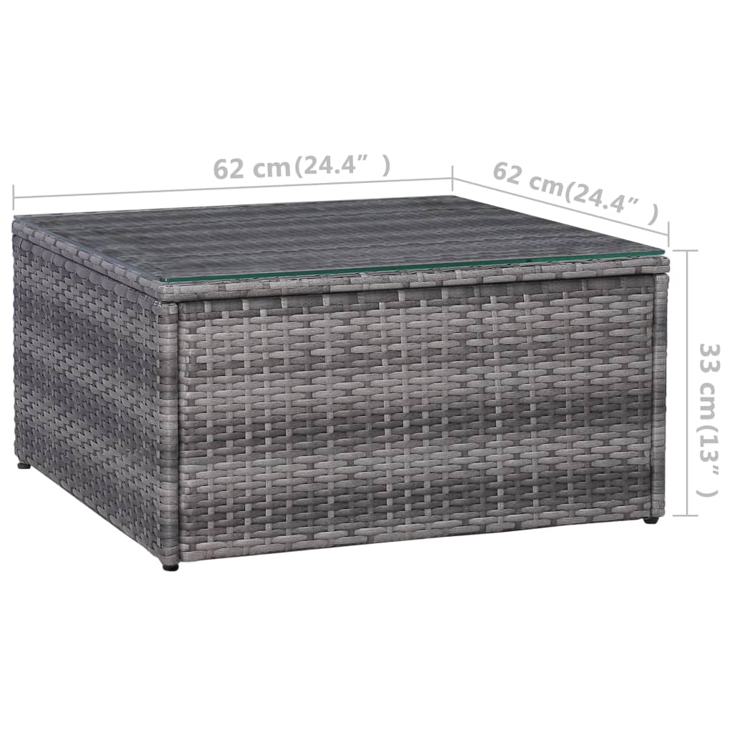 Set Divani da Giardino 5 pz con Cuscini in Polyrattan Grigio