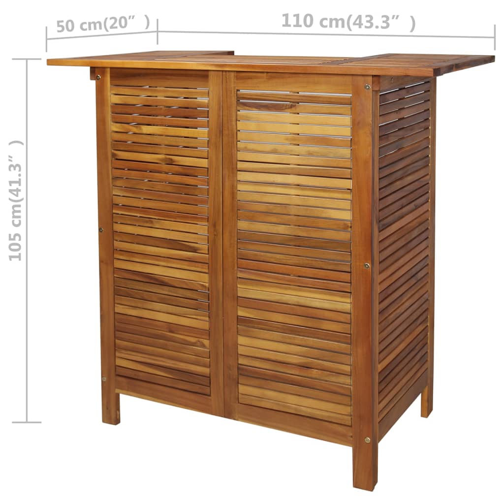 Set Tavolo e Sedia da Bar 3 pz in Legno Massello di Acacia